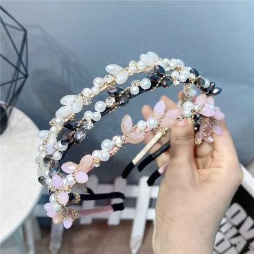 Korean Style Imitation Crystal Pearl Headband Wholesale