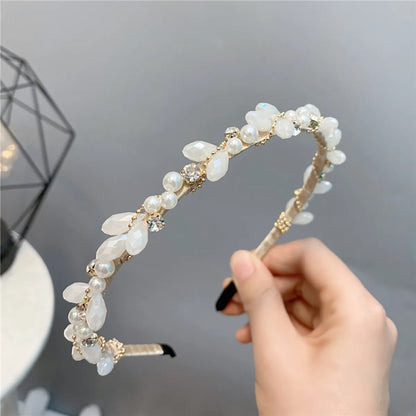 Korean Style Imitation Crystal Pearl Headband Wholesale