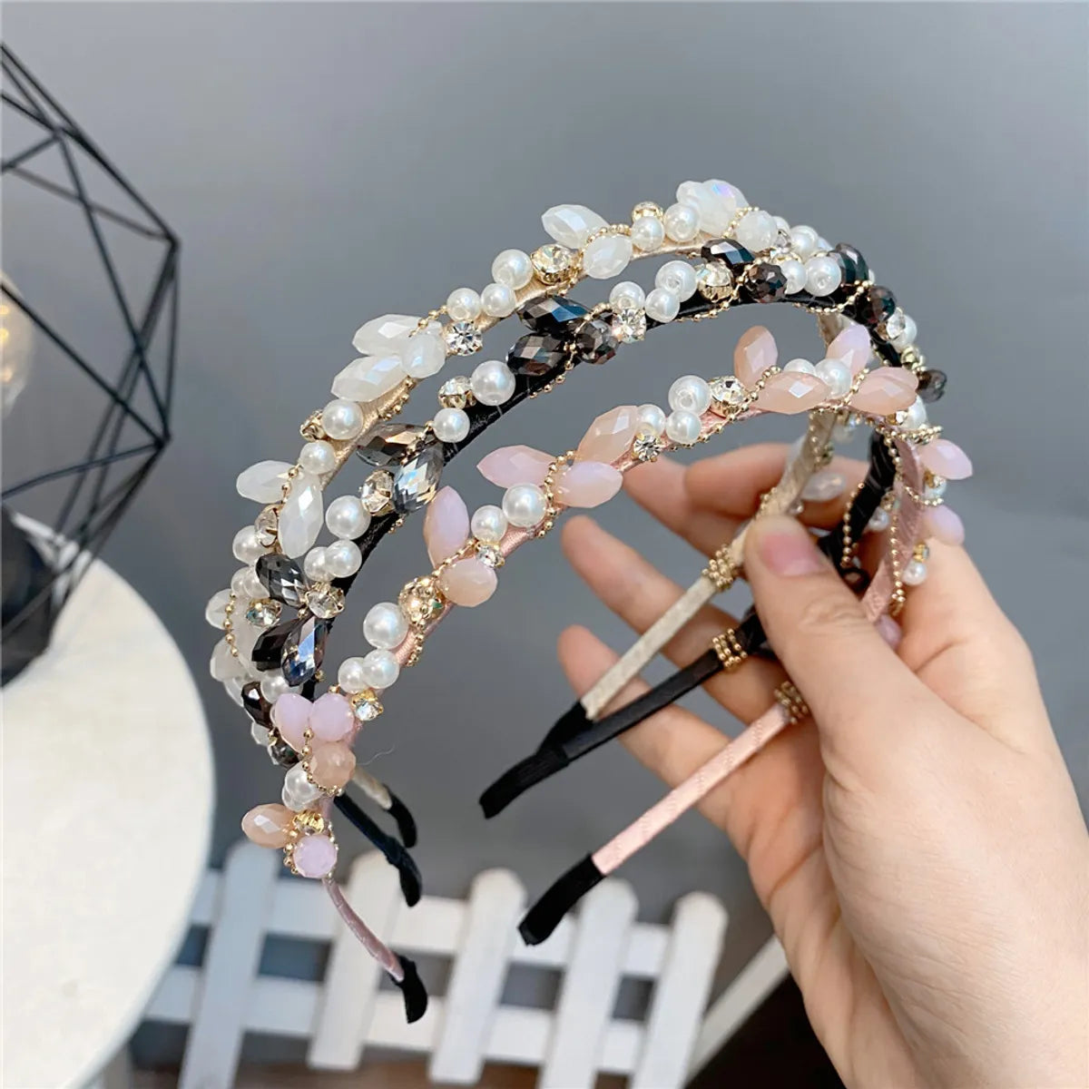 Korean Style Imitation Crystal Pearl Headband Wholesale