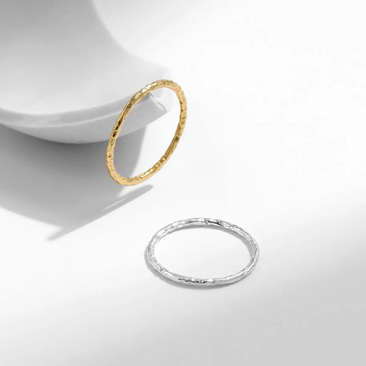 Ig Style Original Design Simple Style Solid Color Sterling Silver 18k Gold Plated Rhodium Plated Rings In Bulk