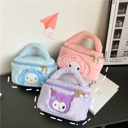 Korean Style  Cosmetics Storage Bag  Soft Cute  Small Square Bag Plush Yugui Dog Gift Wash Bag