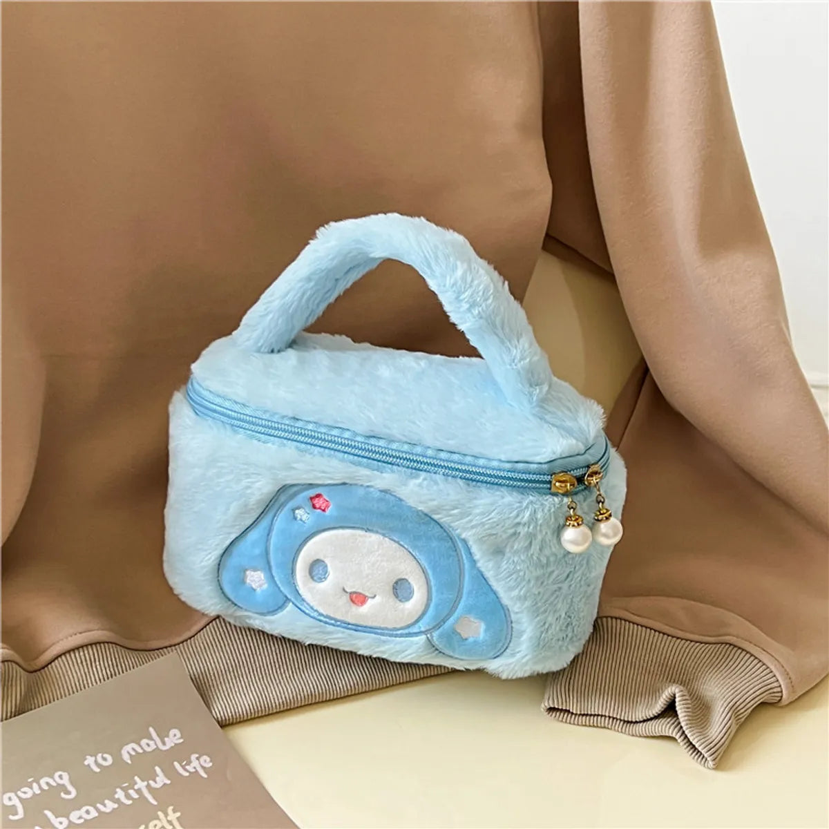 Korean Style  Cosmetics Storage Bag  Soft Cute  Small Square Bag Plush Yugui Dog Gift Wash Bag