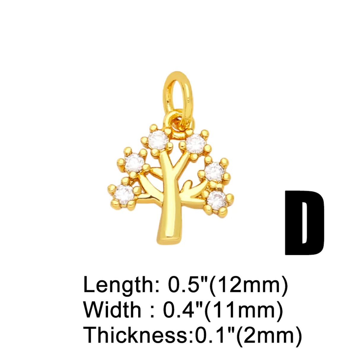 Korean Style Leaves Flower Copper Plating Inlay Zircon 18k Gold Plated Pendants Jewelry Accessories