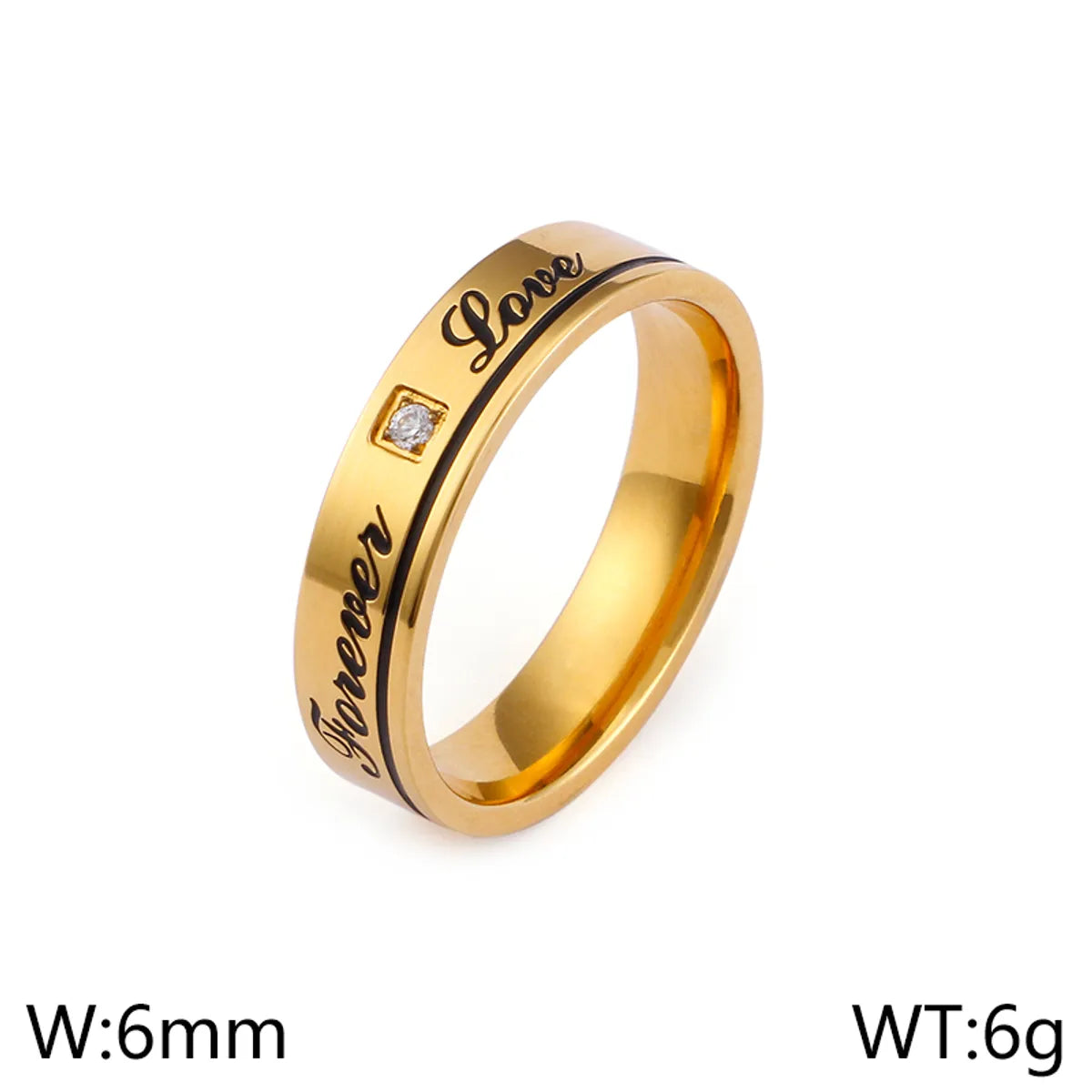 Korean Style Letter Titanium Steel Rings