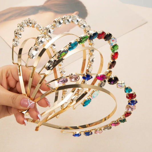 Korean Style New Multi-Layer Alloy Diamond-Laid Headband Thin Edges Niche Advanced Design Hair Accessories Fashion Trendy Headband Batch