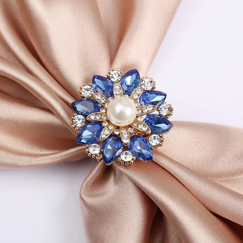 Korean Style Number Flower Butterfly Imitation Pearl Alloy Crystal Enamel Inlay Artificial Gemstones Women'S Brooches