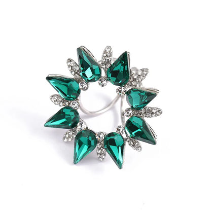 Korean Style Number Flower Butterfly Imitation Pearl Alloy Crystal Enamel Inlay Artificial Gemstones Women'S Brooches