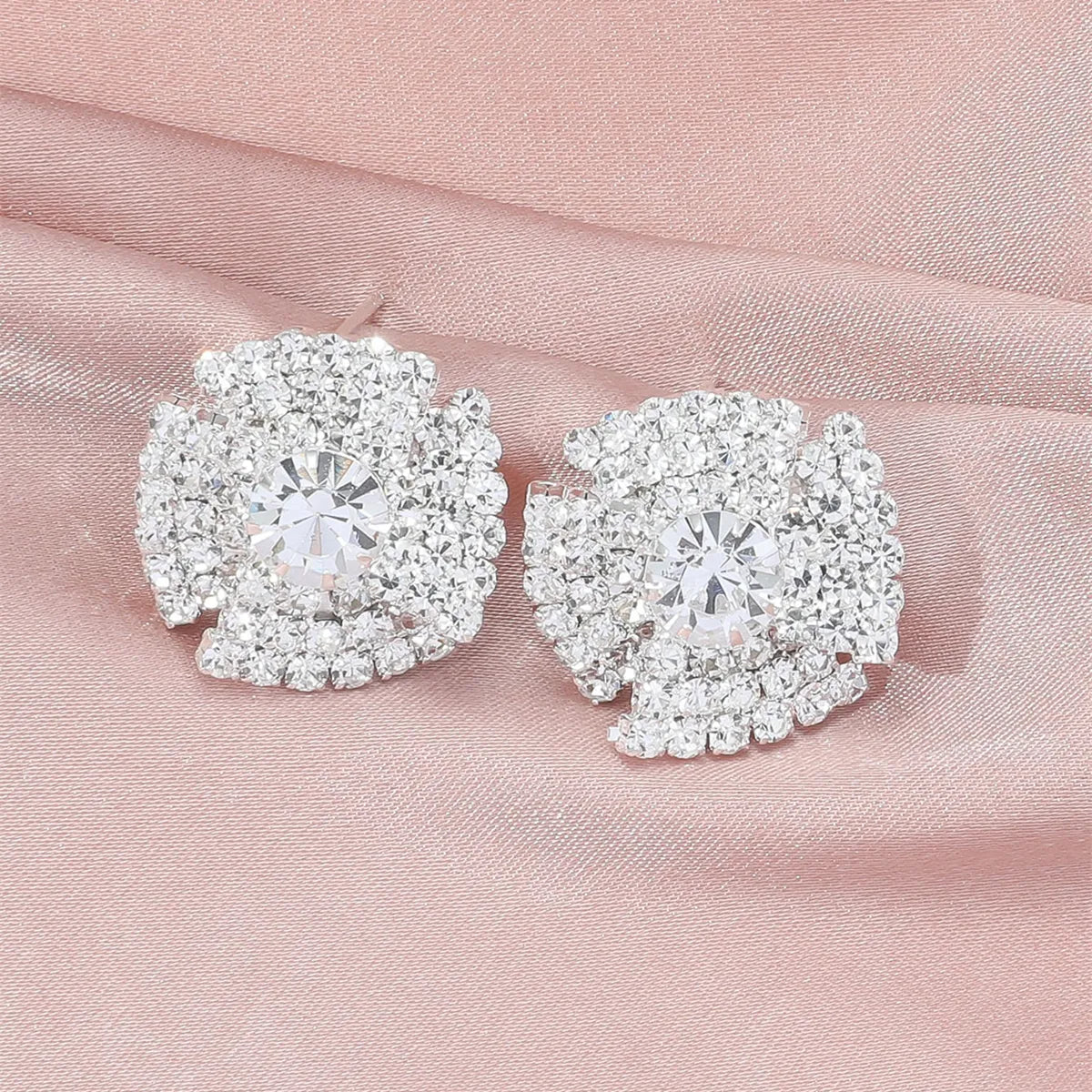 Korean Style Rhinestone Diamond Stud Earrings