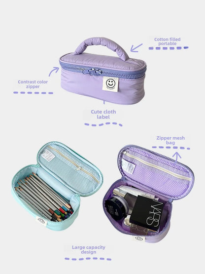 Korean Style Simple New Spring Portable Cosmetic Bag Female Niche  Storage Bag Outgoing Portable Wash Bag Box