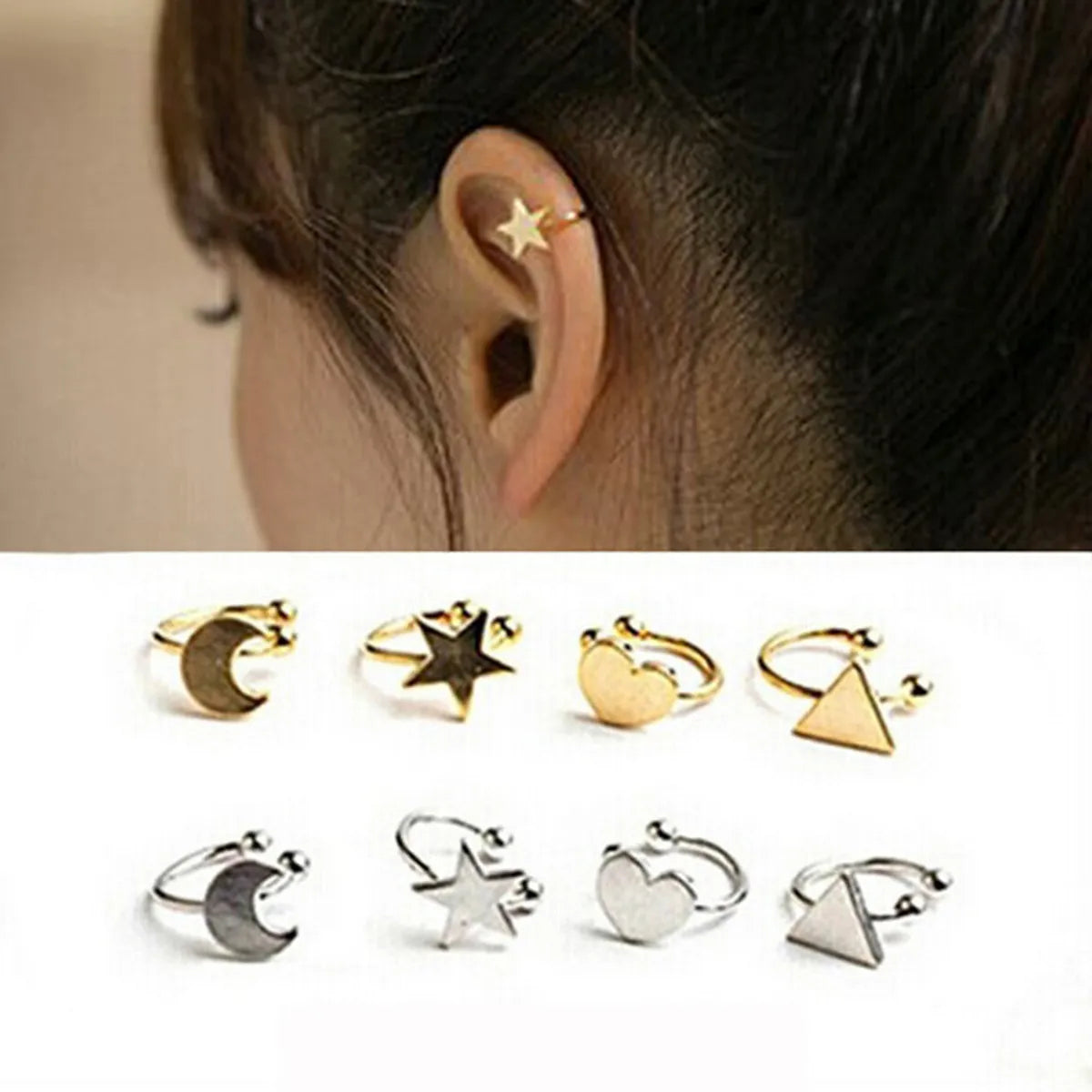 Korean Style Star Heart Moon U-shaped Ear Clip Wholesale