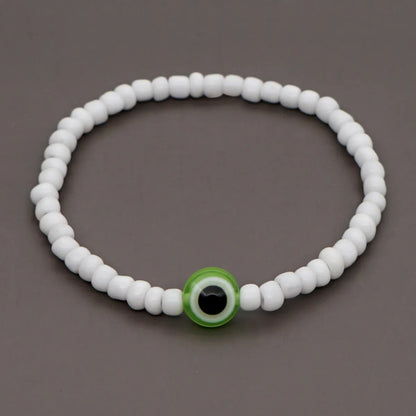 Korean Style White Glass Beads Glass Eye Bracelet Wholesale