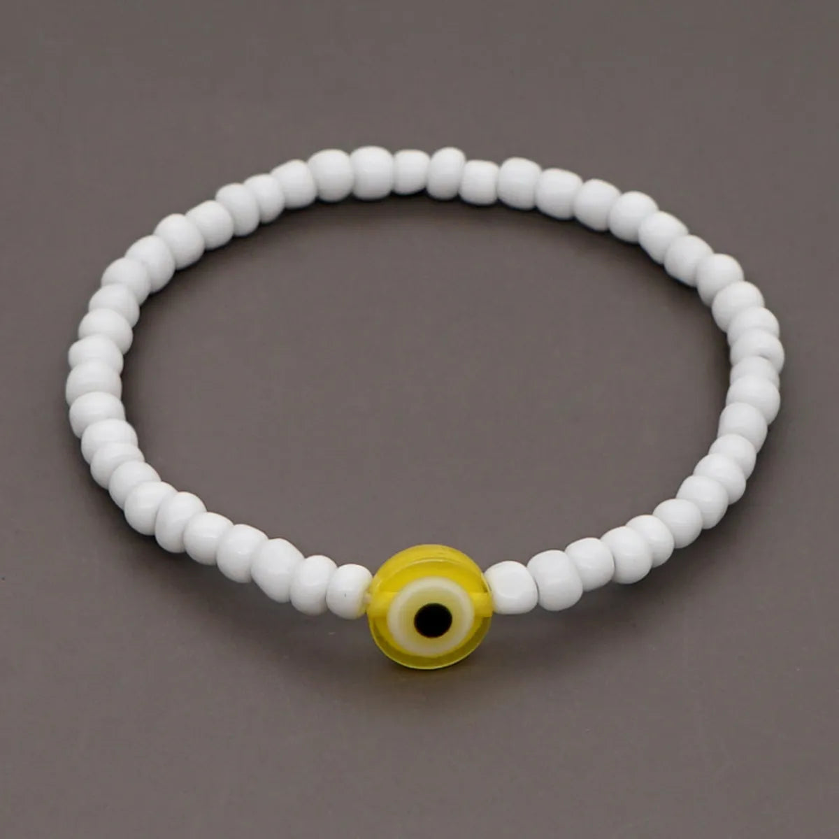 Korean Style White Glass Beads Glass Eye Bracelet Wholesale