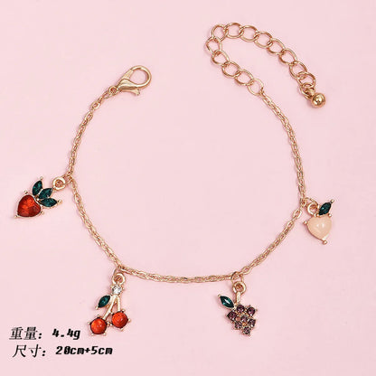 Korean Sweet Style Popular Fashion Cherry Apple Grape Peach Multi-Layer Women'S Bracelet Wholesale