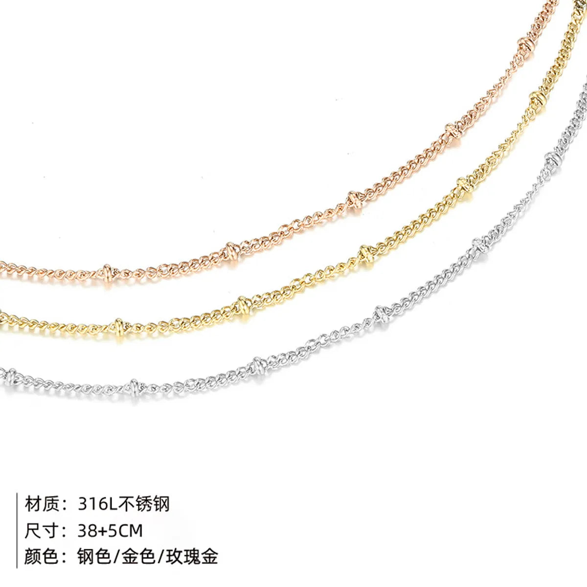 Korean Titanium Steel Medallion Pendant Multi-layer Clavicle Explosion Stacking Necklace For Women