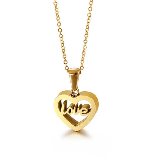 Korean Version Heart-shaped Stainless Steel Necklace Love Creative Pendant Clavicle Chain Wholesale