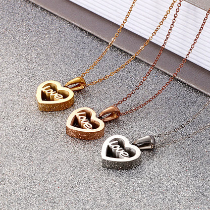 Korean Version Heart-shaped Stainless Steel Necklace Love Creative Pendant Clavicle Chain Wholesale