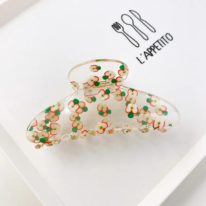 Korean Version Of Acrylic Clip Fruit Series Fresh Girl Geometric Shape Hairpin Clip