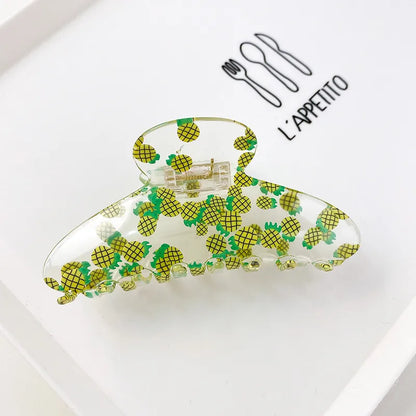 Korean Version Of Acrylic Clip Fruit Series Fresh Girl Geometric Shape Hairpin Clip