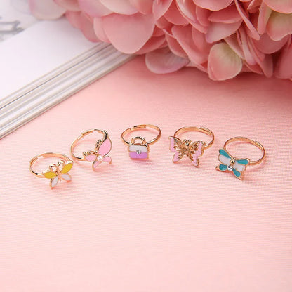 Korean Version Of Children'S Jewelry Alloy Ring Cartoon Cute Children'S Ring Cute And Beautiful Mixed 36 1 Box