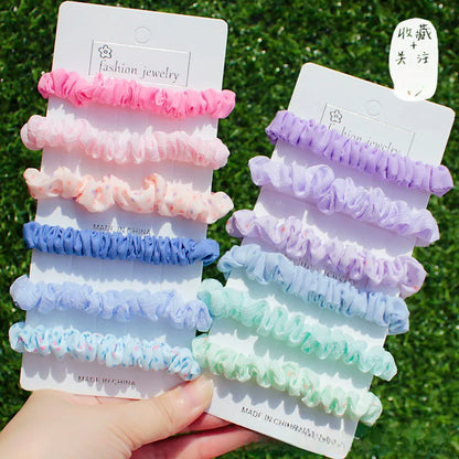 Korean Version Of Sweet High Elastic Small Intestine Hair Band Ball Hair Rope Rubber Band Girls Small Jewelry Head Rope Wholesale