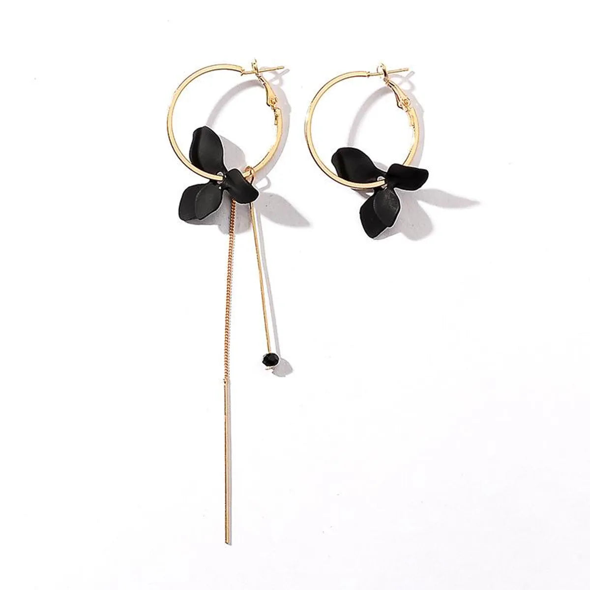 Korean Version Of The Popular Petal Asymmetric Circle Tassel Earrings Nhdp149377