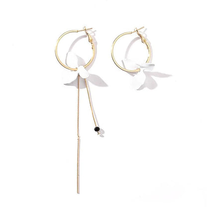 Korean Version Of The Popular Petal Asymmetric Circle Tassel Earrings Nhdp149377