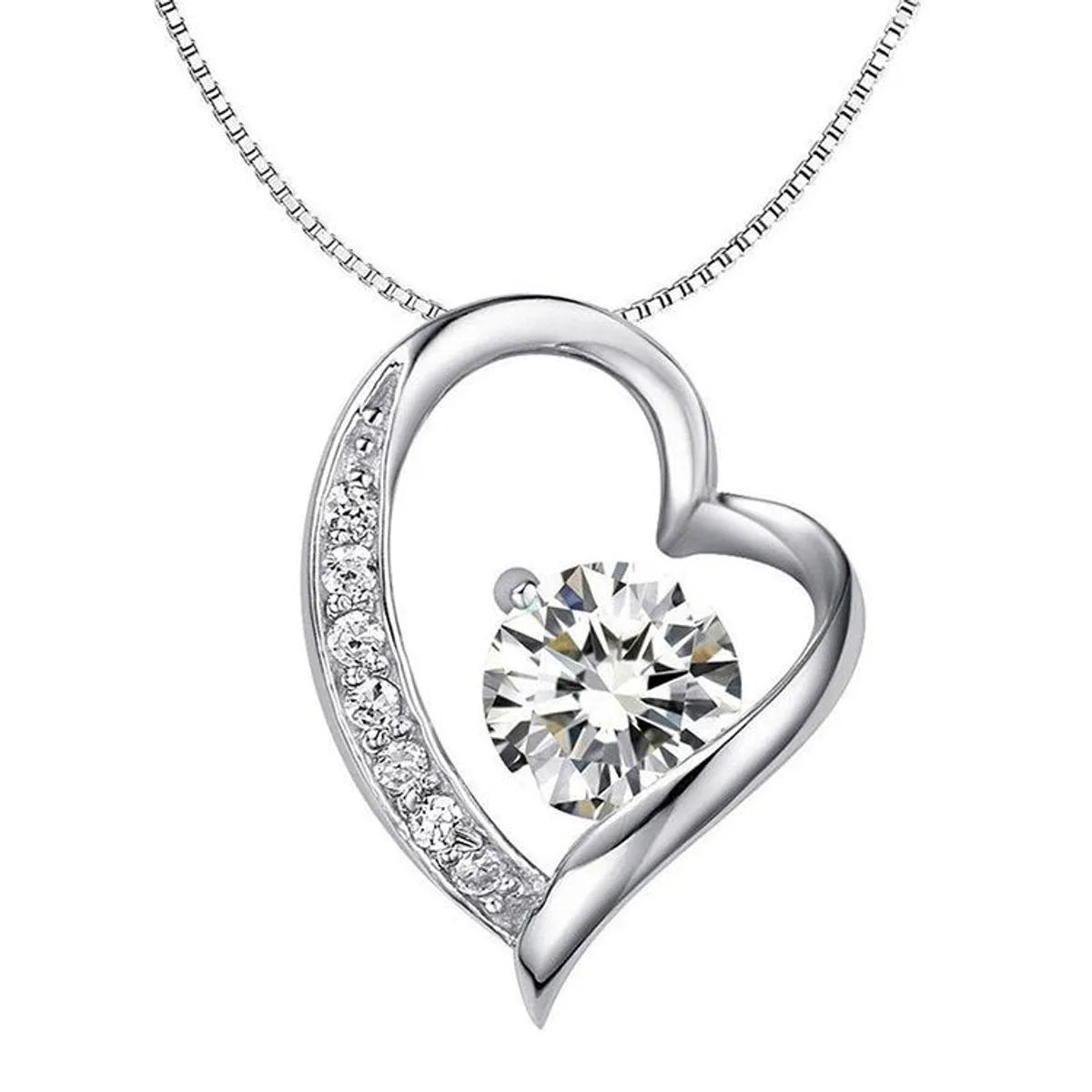 Korean Version Of The Simple Classic Heart And Eight Arrows Zircon Necklace Nhlj145837