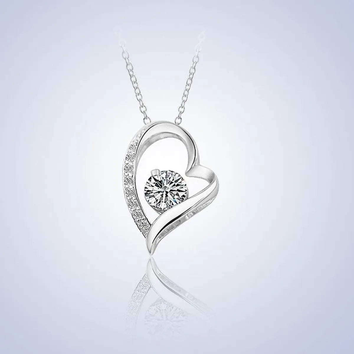 Korean Version Of The Simple Classic Heart And Eight Arrows Zircon Necklace Nhlj145837