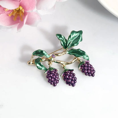 Korean Wild Fruit Jewelry Fashion Dripping Grape Brooch New Women&#39;S Brooch Pin