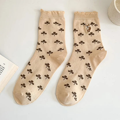 Lace Jk Socks Women'S Tube Socks Spring And Autumn Cute Retro Lolita Socks