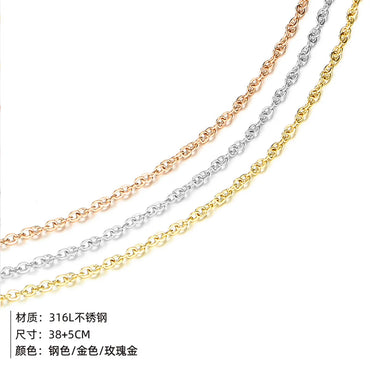 Ladies Rose Gold Necklace Simple Stainless Steel Chain Necklace Wholesale Gooddiy