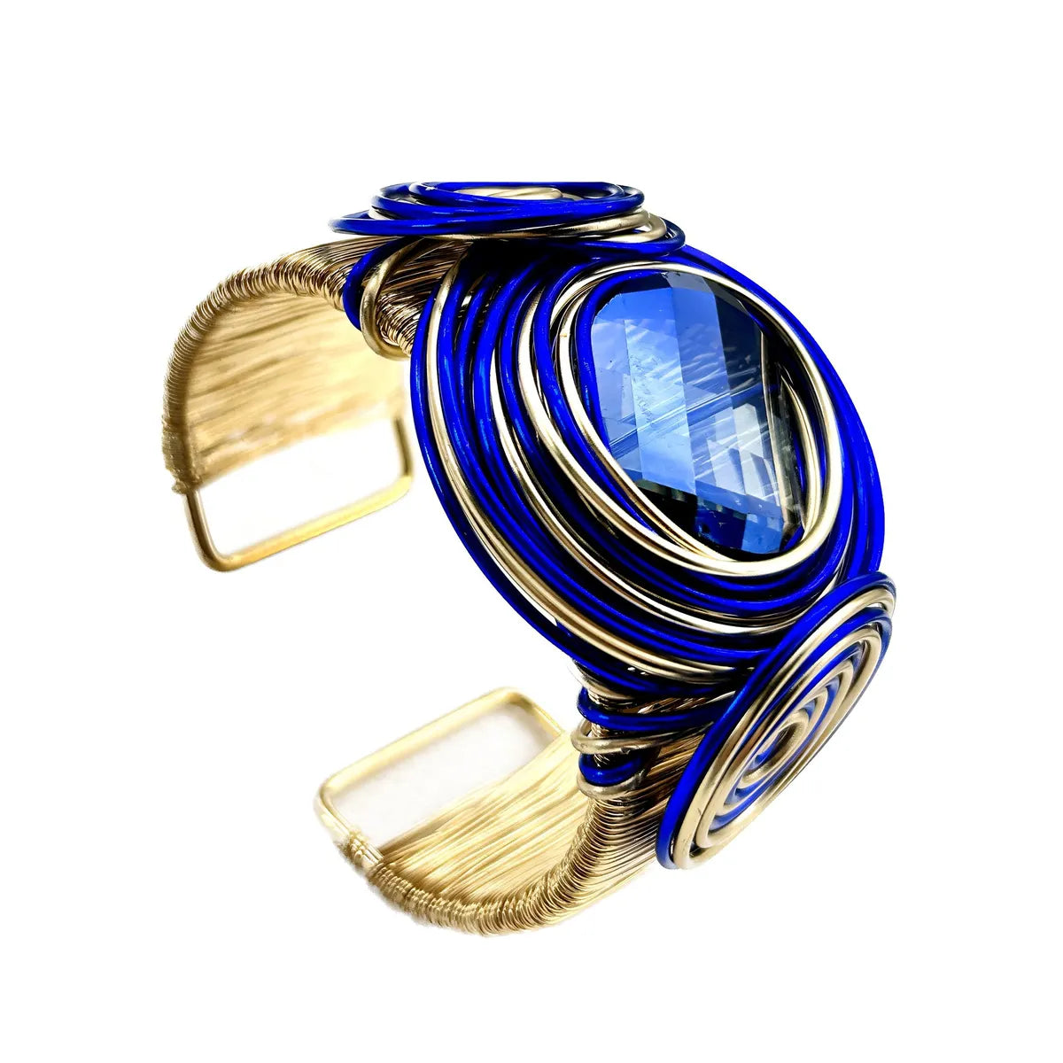 Lady Baroque Style Geometric Gem Alloy Glass Aluminum Wholesale Bangle