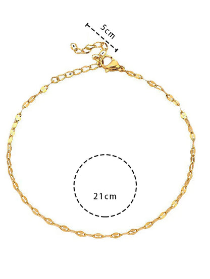 Lady Beach Solid Color Stainless Steel Women's Anklet