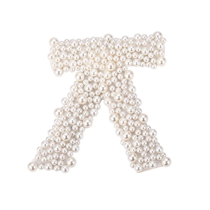 Women'S Lady Bow Knot Alloy Cloth Pearl Braid Inlay Artificial Pearls Hair Clip