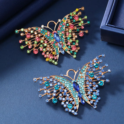 Lady Butterfly Alloy Plating Inlay Rhinestones Unisex Brooches 1 Piece