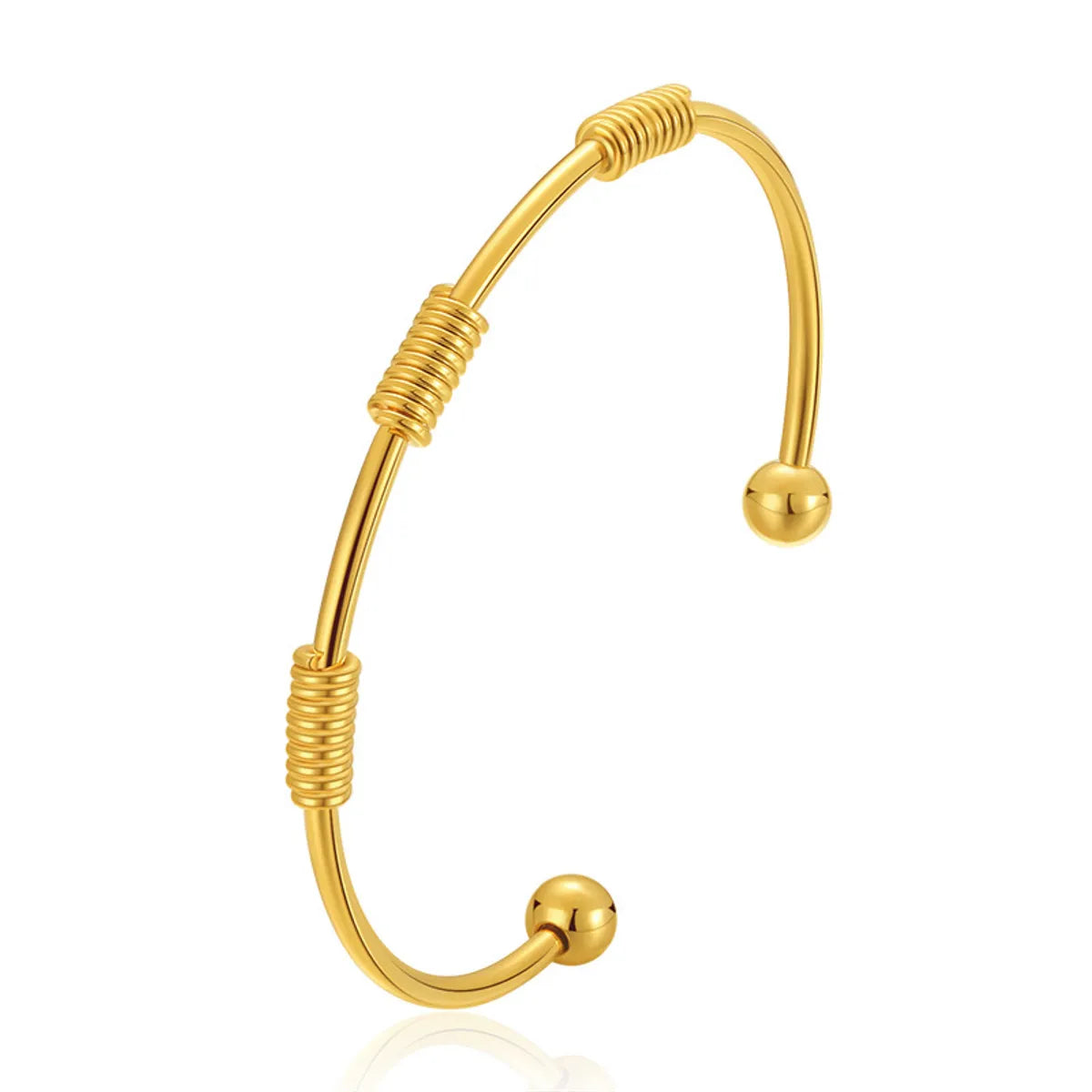 Lady C Shape Brass 18k Gold Plated Bangle In Bulk