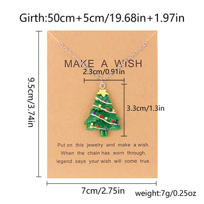 Lady Christmas Tree Santa Claus Alloy Wholesale Pendant Necklace