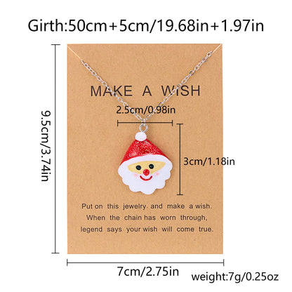 Lady Christmas Tree Santa Claus Alloy Wholesale Pendant Necklace