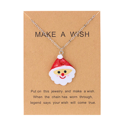 Lady Christmas Tree Santa Claus Alloy Wholesale Pendant Necklace