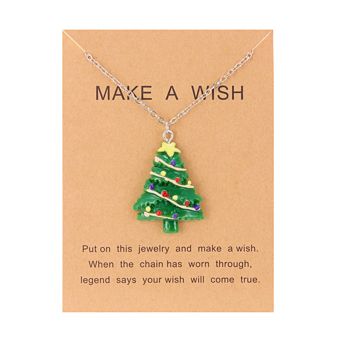 Lady Christmas Tree Santa Claus Alloy Wholesale Pendant Necklace