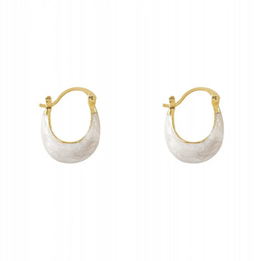 1 Pair Lady Circle Enamel Alloy Hoop Earrings