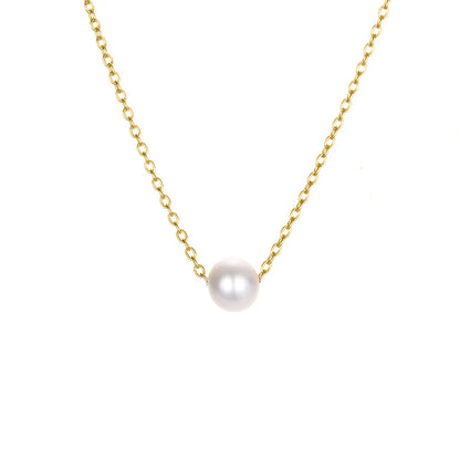 Lady Classic Style Geometric Imitation Pearl Alloy Women'S Pendant Necklace