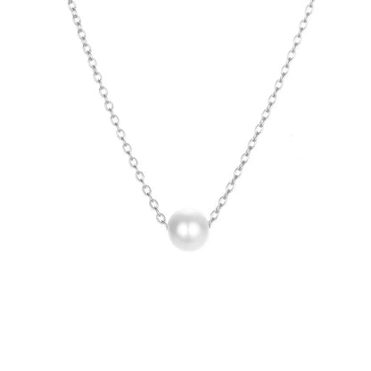 Lady Classic Style Geometric Imitation Pearl Alloy Women'S Pendant Necklace