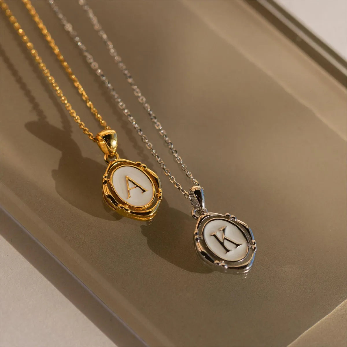 Wholesale Jewelry Lady Commute Letter 201 Stainless Steel 304 Stainless Steel 18K Gold Plated Plating Necklace