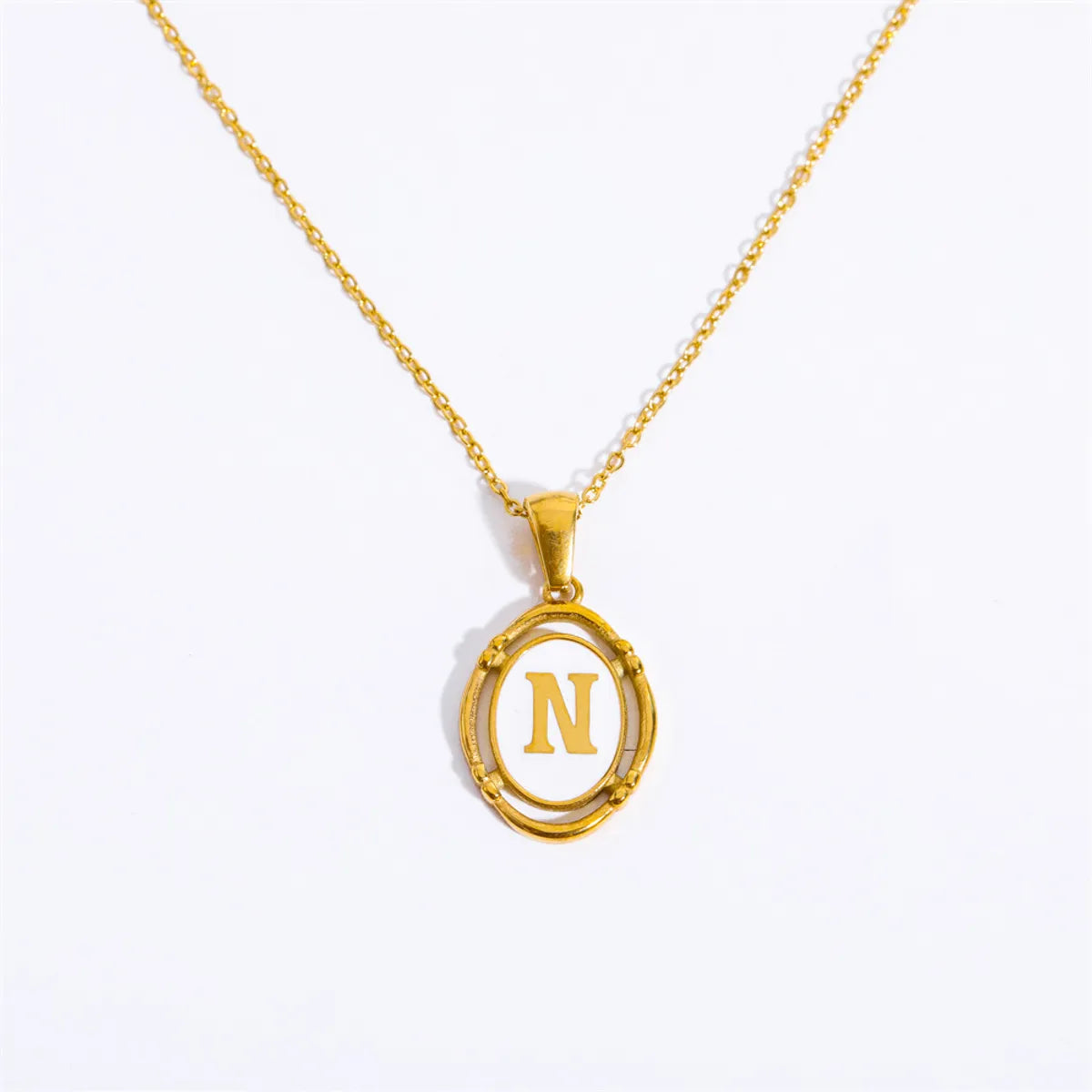 Wholesale Jewelry Lady Commute Letter 201 Stainless Steel 304 Stainless Steel 18K Gold Plated Plating Necklace