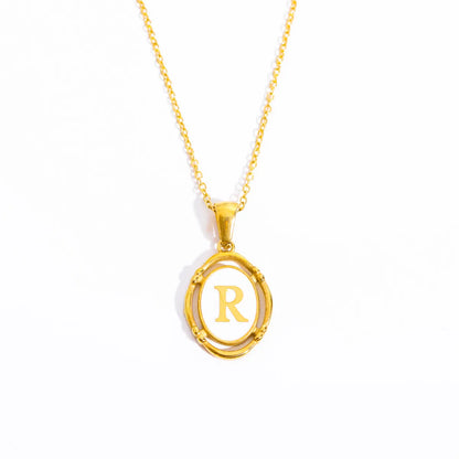 Wholesale Jewelry Lady Commute Letter 201 Stainless Steel 304 Stainless Steel 18K Gold Plated Plating Necklace