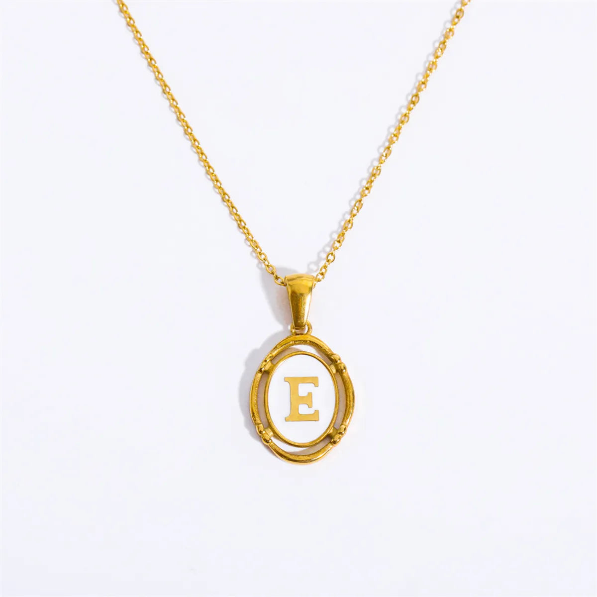 Wholesale Jewelry Lady Commute Letter 201 Stainless Steel 304 Stainless Steel 18K Gold Plated Plating Necklace