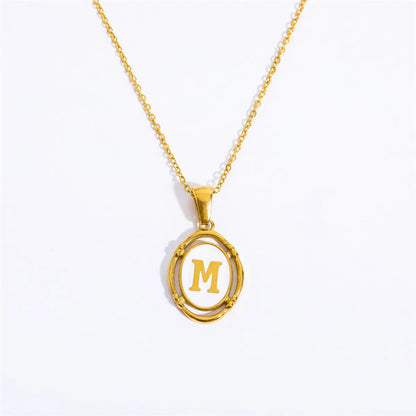 Wholesale Jewelry Lady Commute Letter 201 Stainless Steel 304 Stainless Steel 18K Gold Plated Plating Necklace