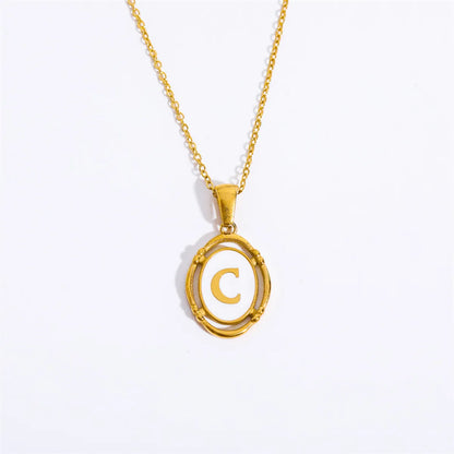 Wholesale Jewelry Lady Commute Letter 201 Stainless Steel 304 Stainless Steel 18K Gold Plated Plating Necklace