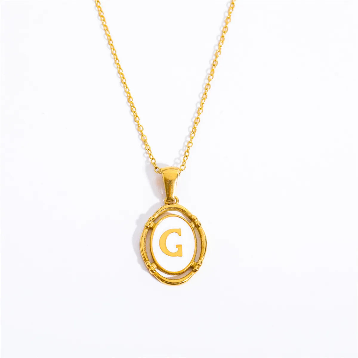 Wholesale Jewelry Lady Commute Letter 201 Stainless Steel 304 Stainless Steel 18K Gold Plated Plating Necklace